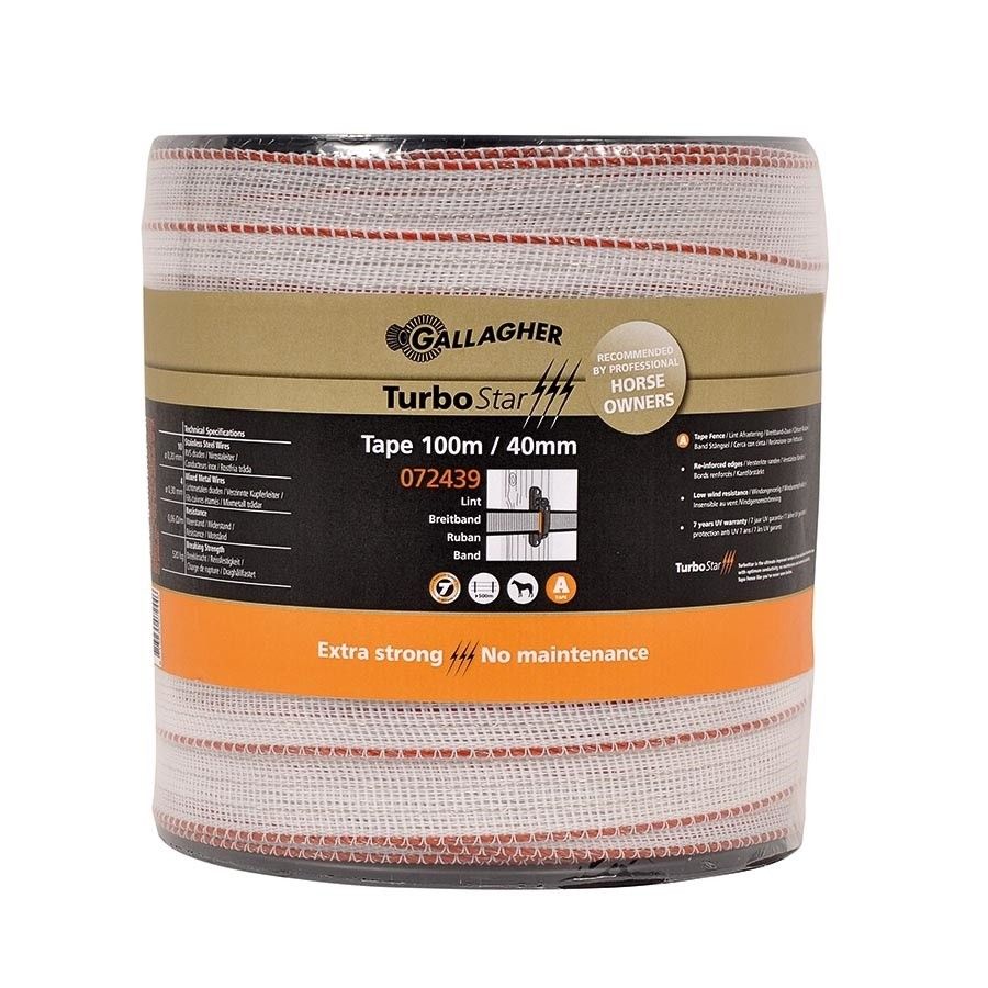 Schriklint Gallagher TurboStar 40mm wit 100mtr