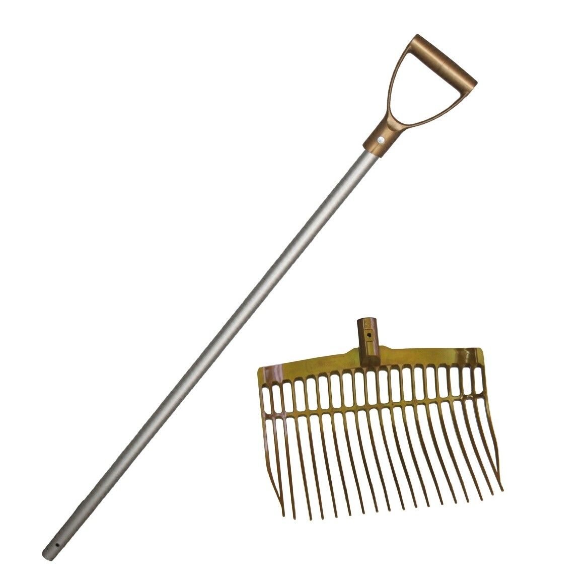 Mestvork kunststof onbreekbaar gold met steel