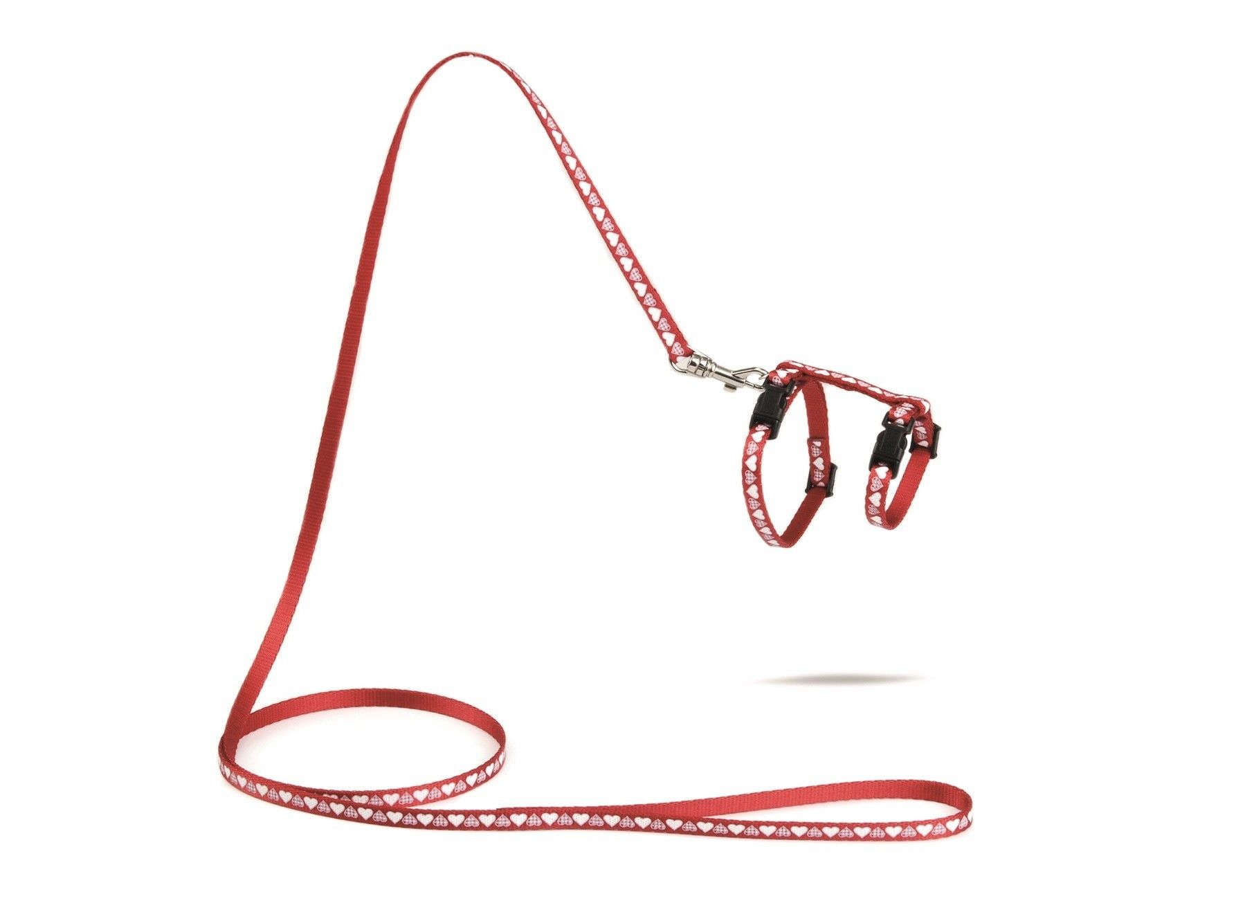 Kittentuigje Hearts rood met 120cm looplijn Beeztees