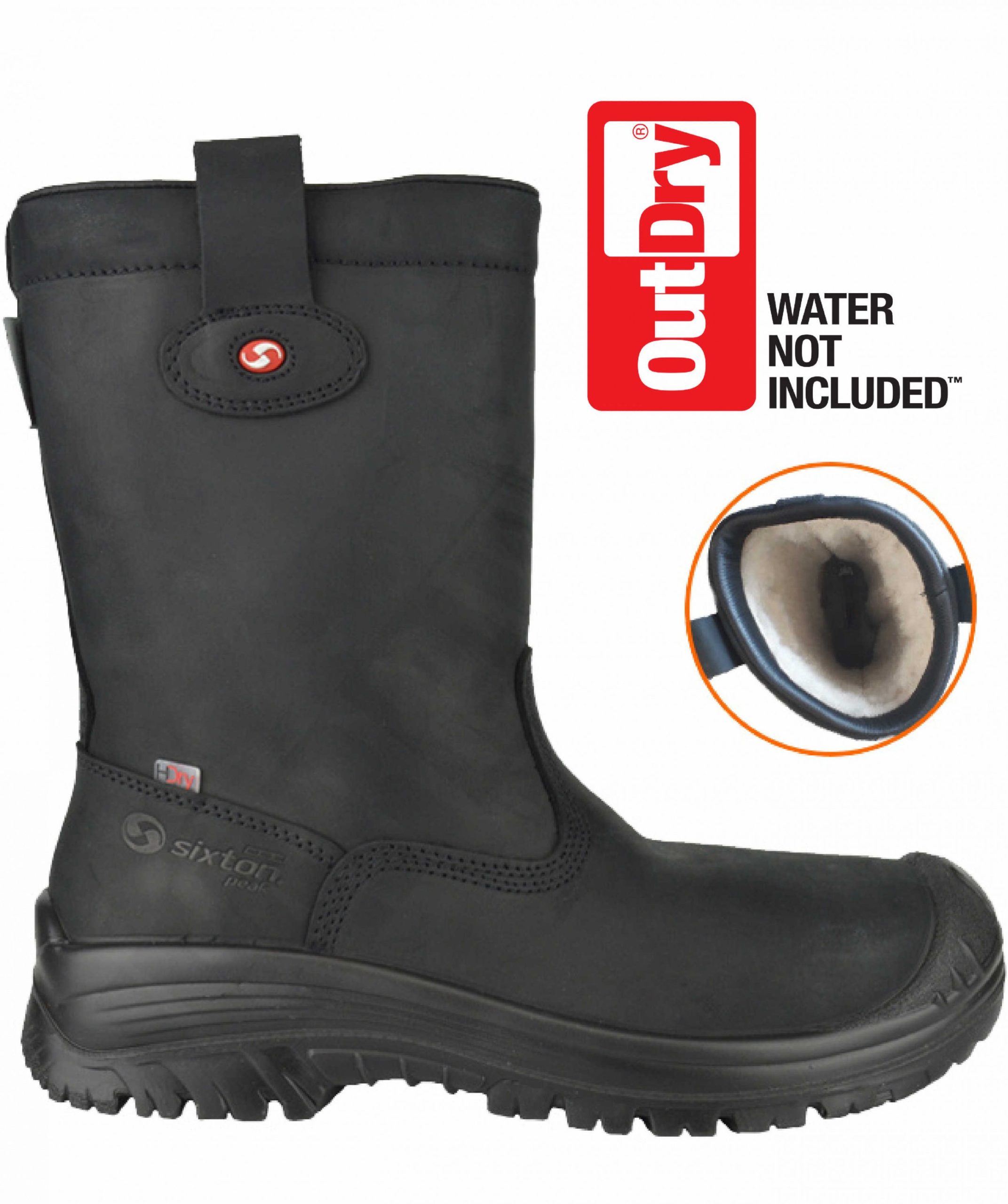 Leren veiligheidslaars gevoerd Sixton Montana OutDry zwart