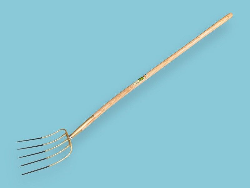 Mestvork Offner brons 5 tands met 135cm essen knopsteel