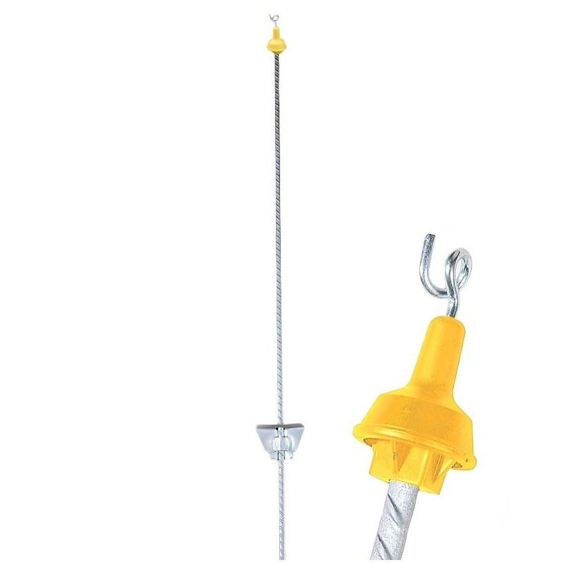 Rantsoenpaal ovaal veerstaal met krulisolator