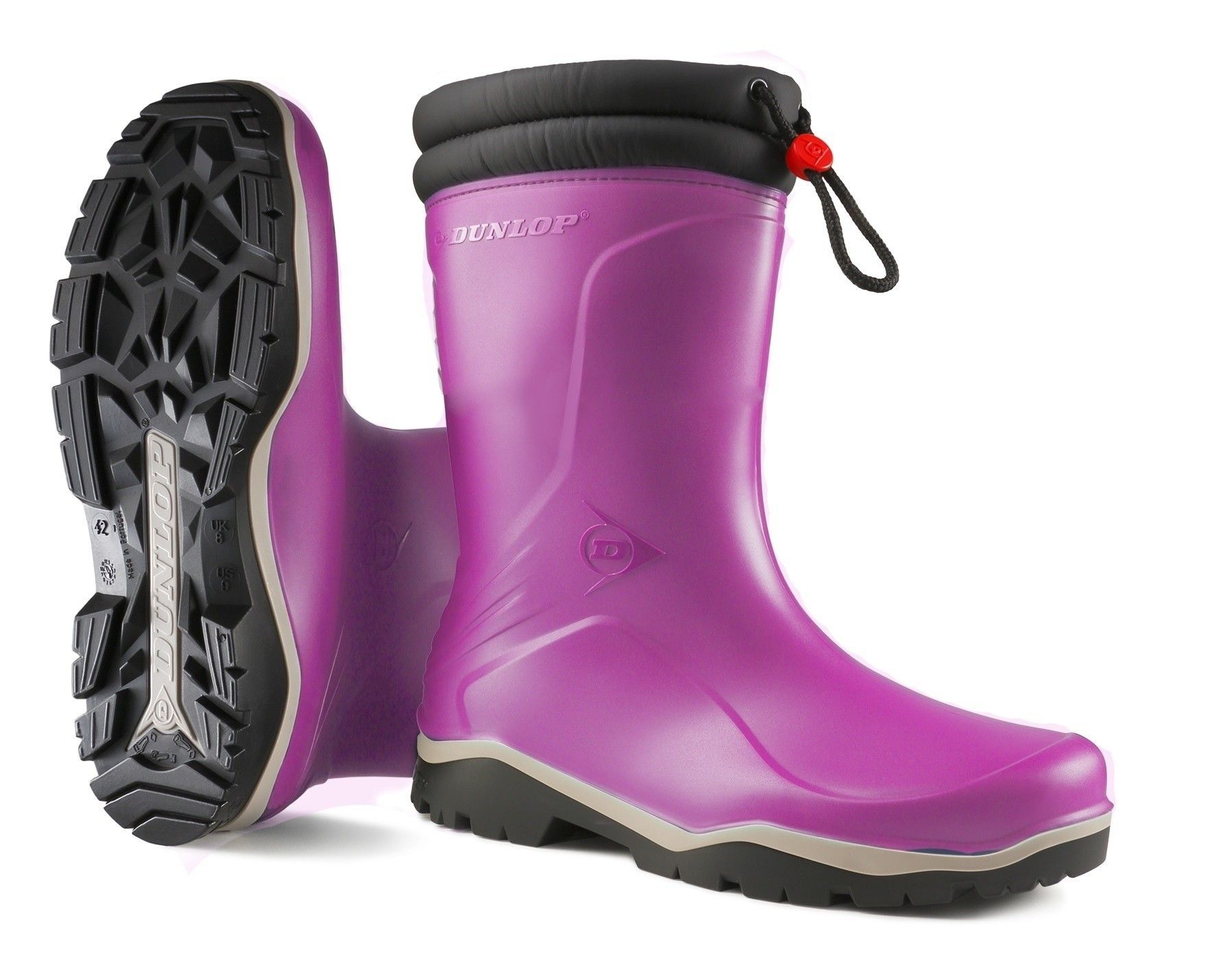 Kinderlaars gevoerd Dunlop Blizzard roze