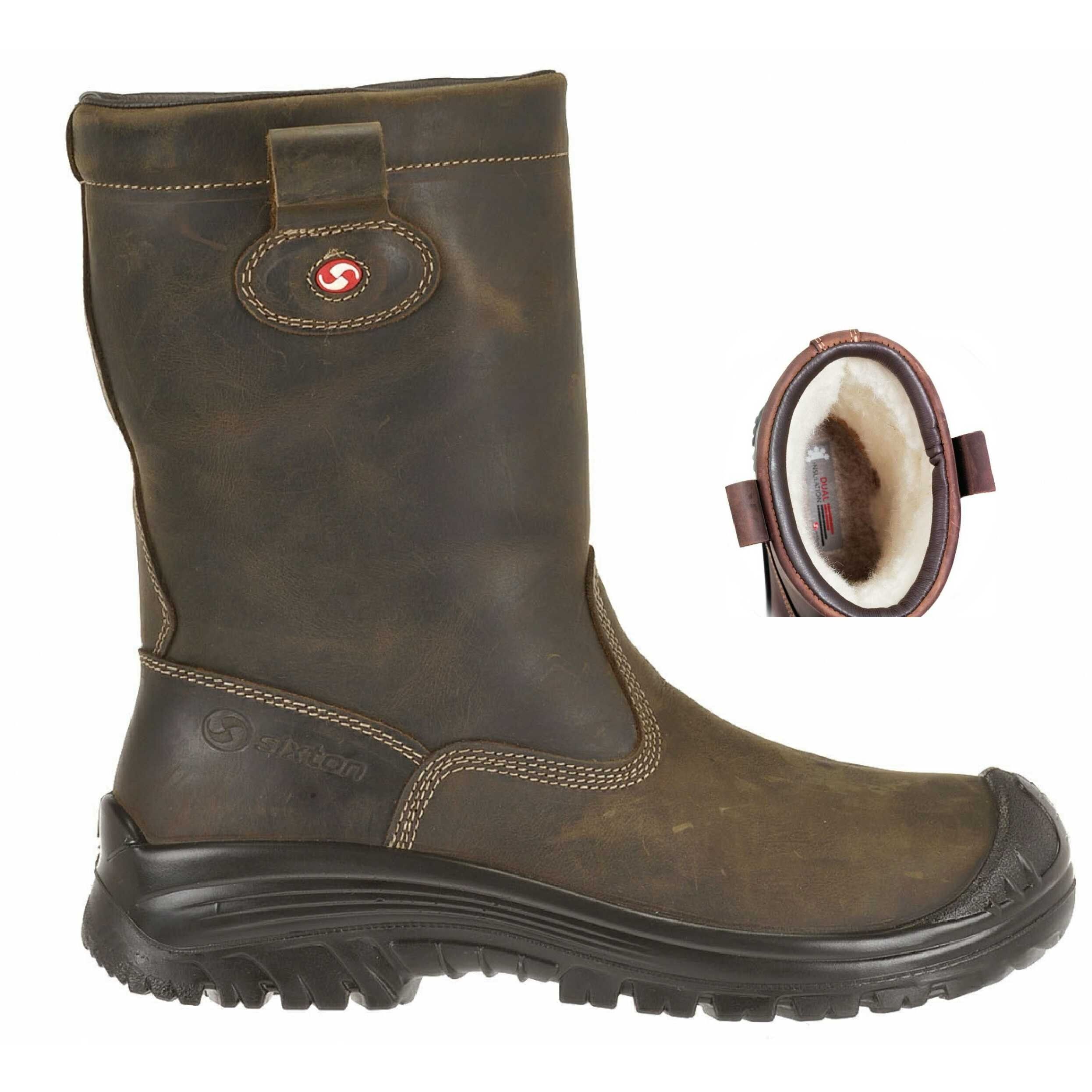 Leren veiligheidslaars gevoerd Sixton Peak Montana bruin