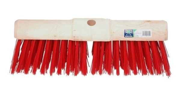 Bezem FSC kunststof rood 45cm