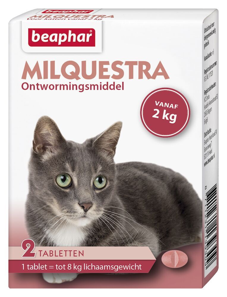 Beaphar Milquestra ontwormingsmiddel kat 2 tabletten