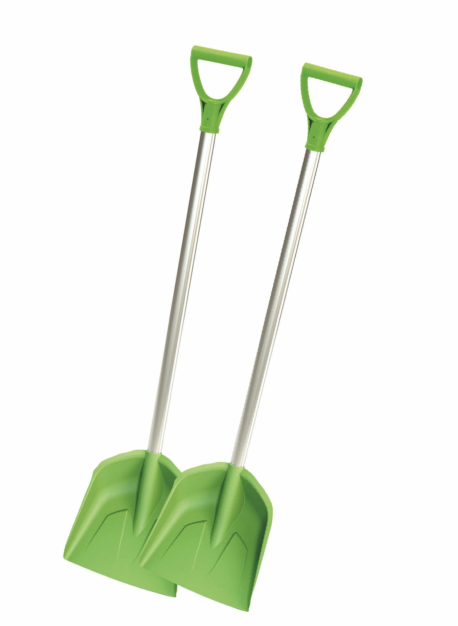 Kinder sneeuwschep kunststof met aluminium D-steel 2 stuks