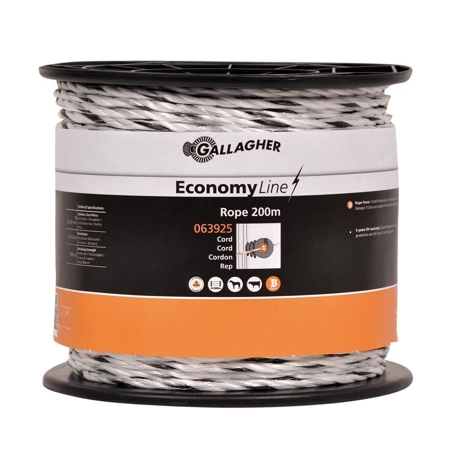 Schrikkoord Gallagher EconomyLine wit 200mtr