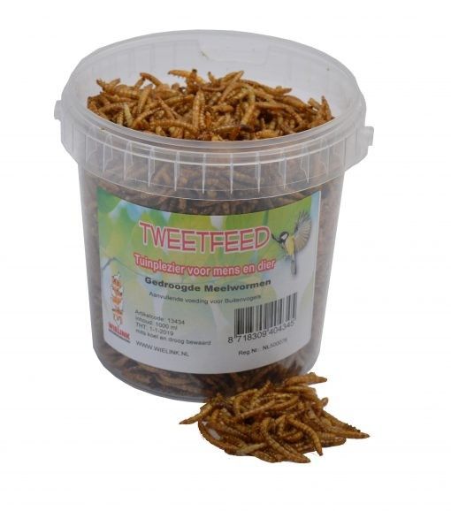 Gedroogde meelwormen 1 ltr