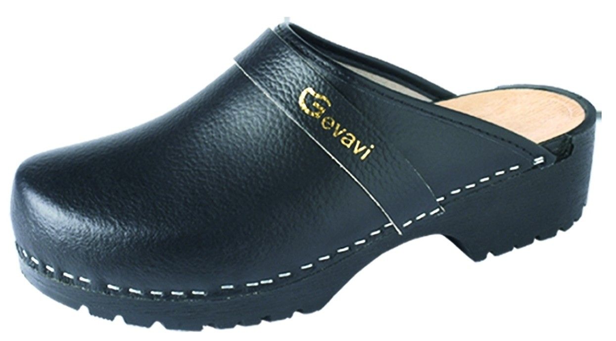 Schoenklomp Gevavi Dinan zwart met P.U. zool