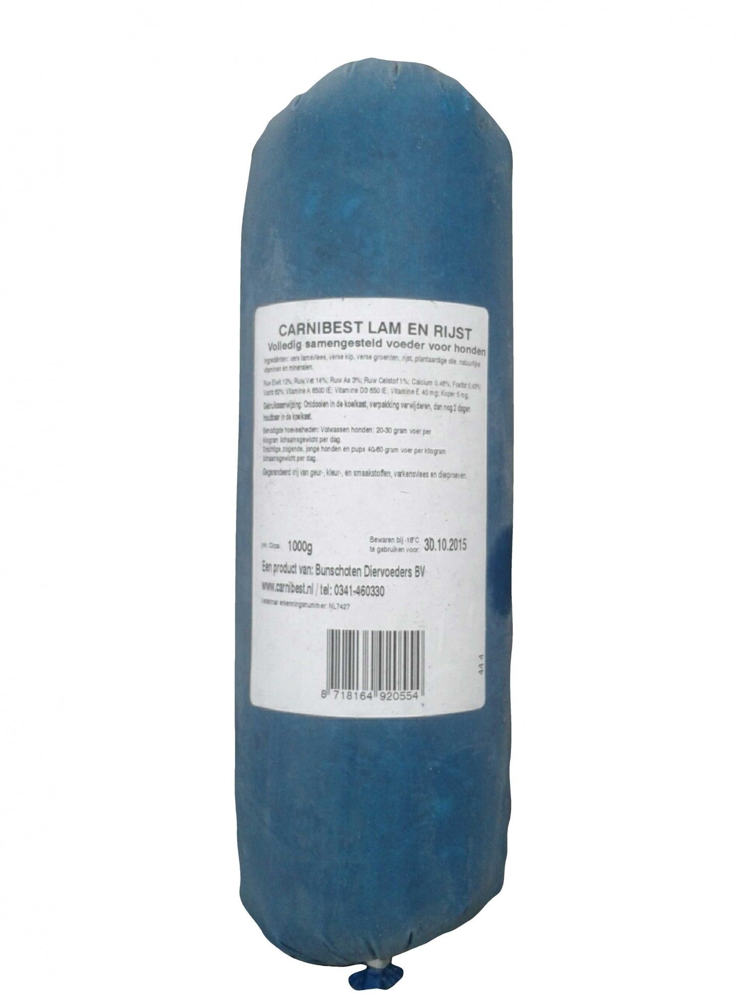 Carnibest vers vlees hond Lam/Rijst 1kg