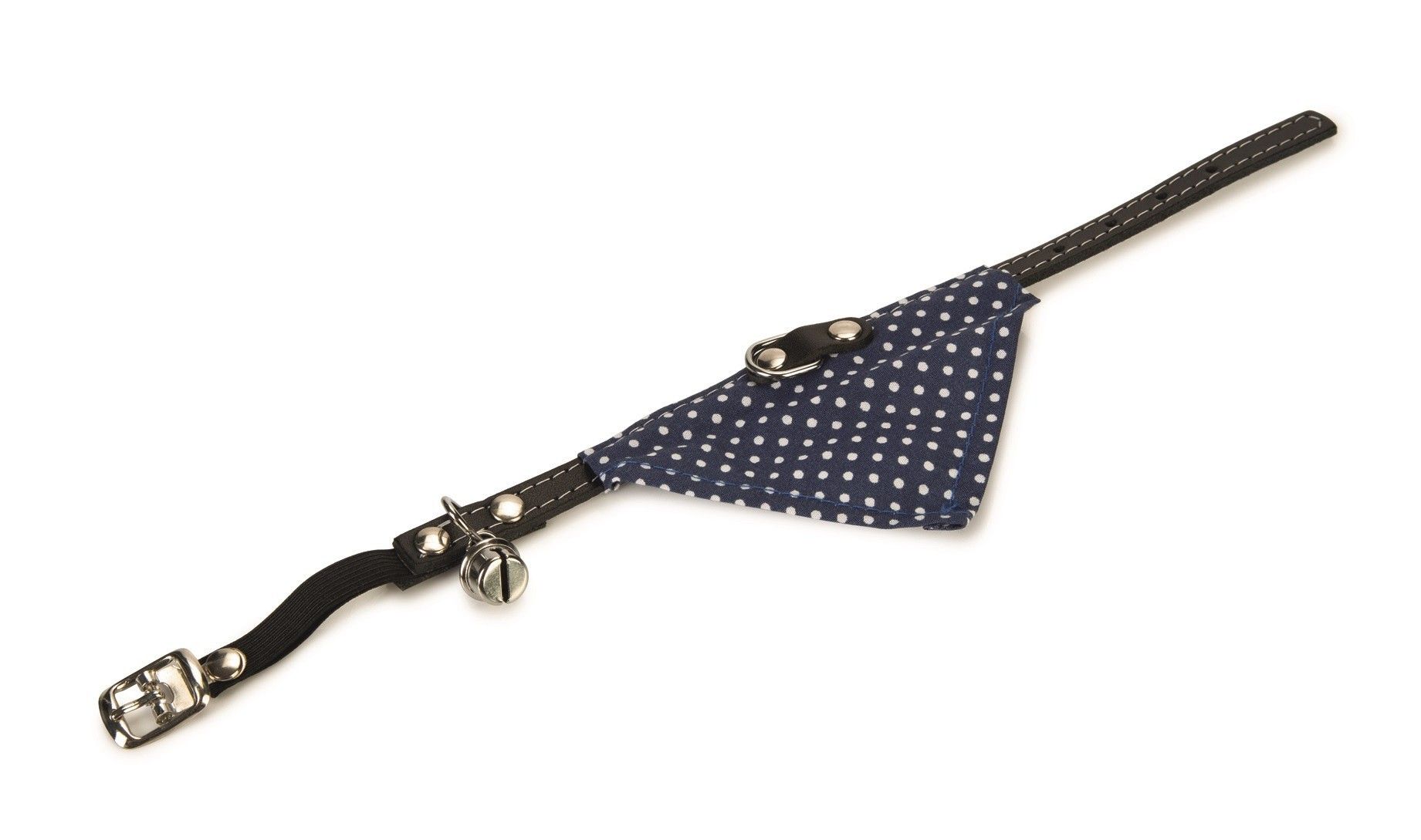 Kattenhalsband blauw met doekje en belletje