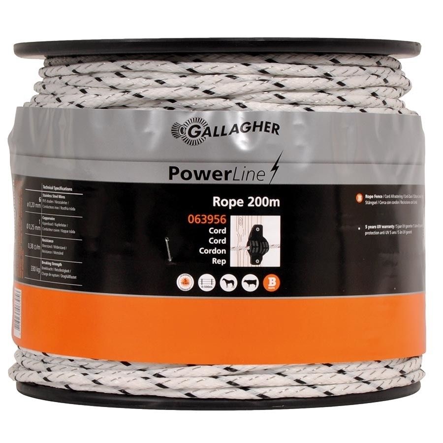 Schrikkoord Gallagher PowerLine wit 200mtr