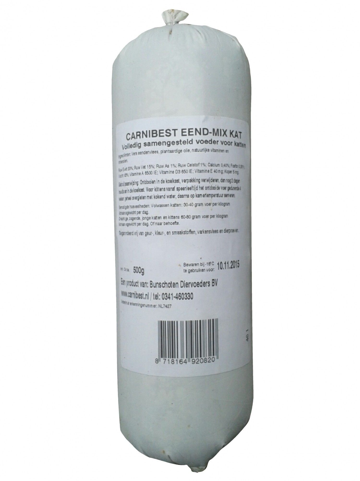 Carnibest vers vlees kat Eend Mix 500gr