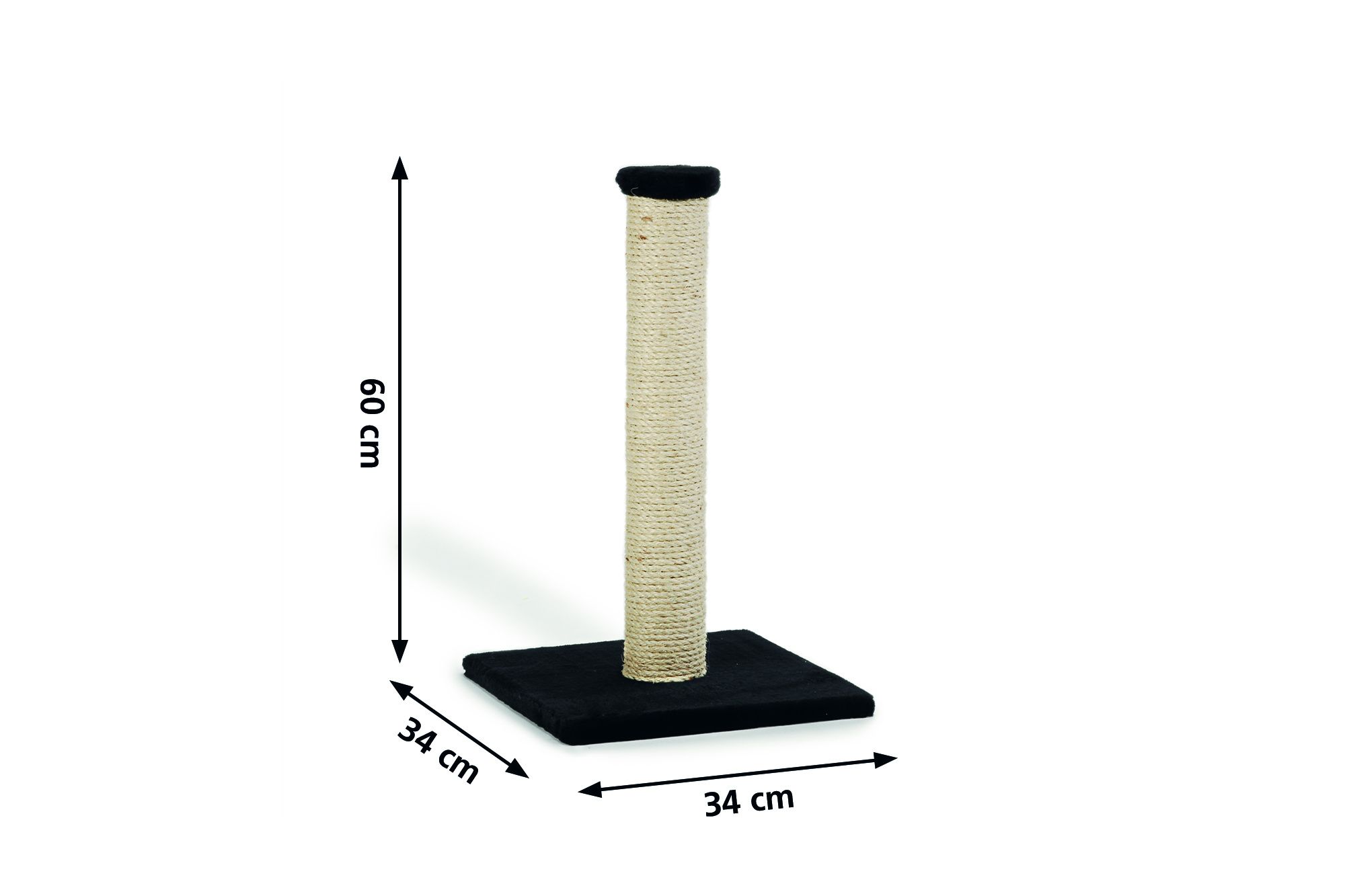 Beeztees krabpaal Gina zwart 34x34x60cm