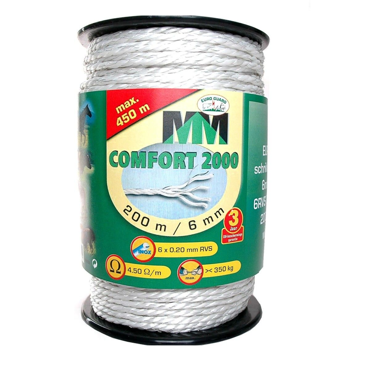 Schrikkoord Ako economyline wit 6mm 200mtr