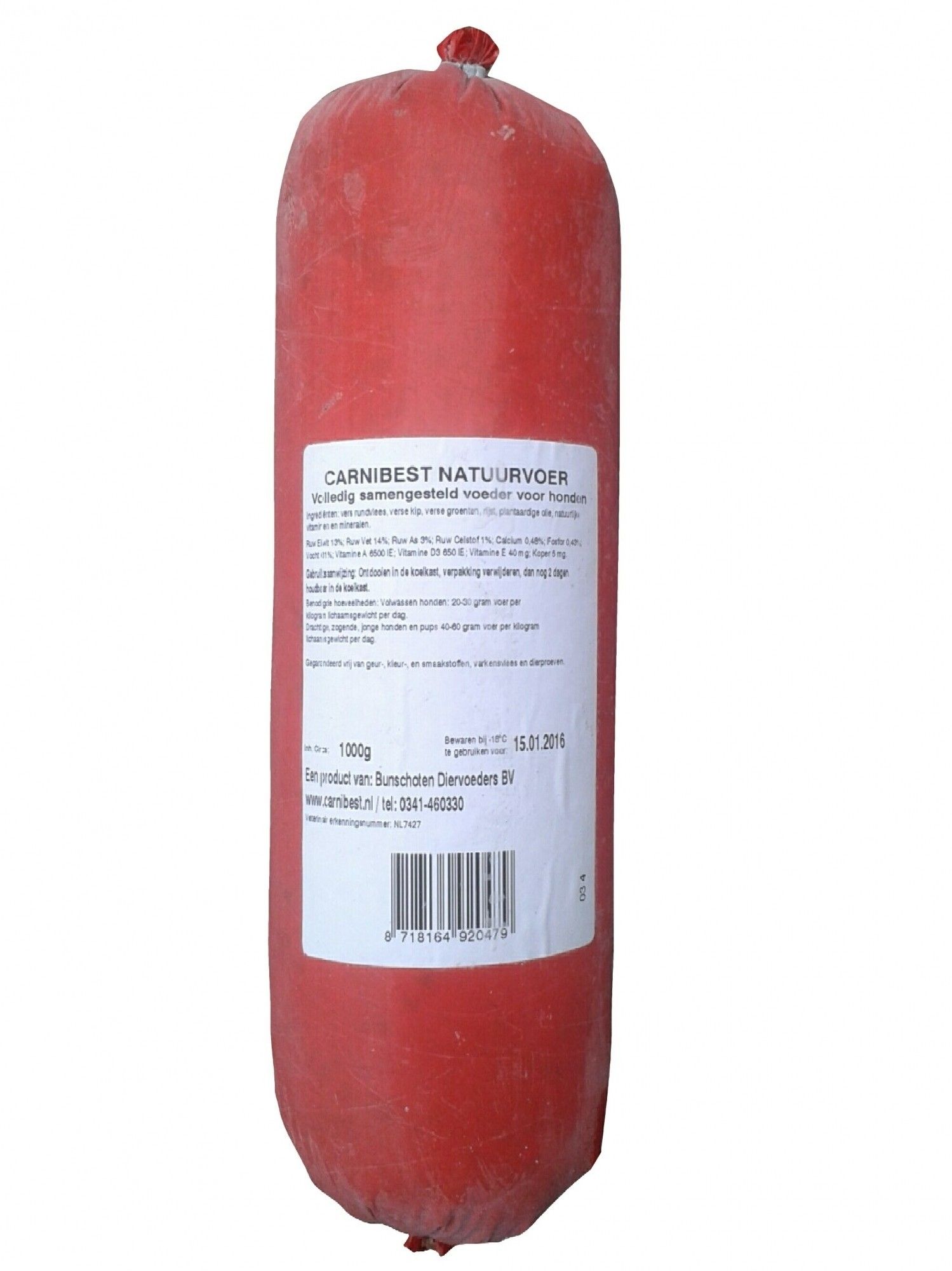 Carnibest vers vlees hond Natuur 1kg