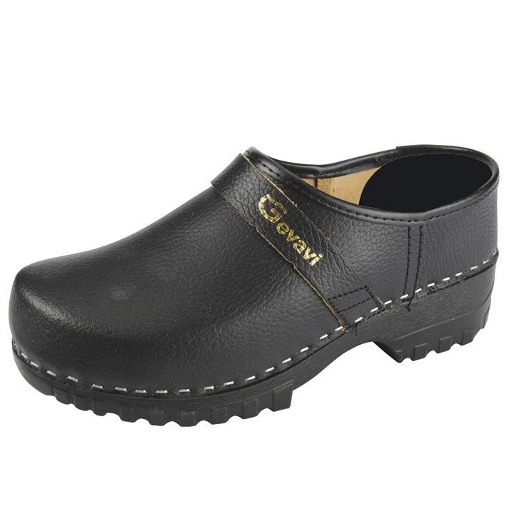 Schoenklomp Gevavi Dallas zwart met P.U. zool