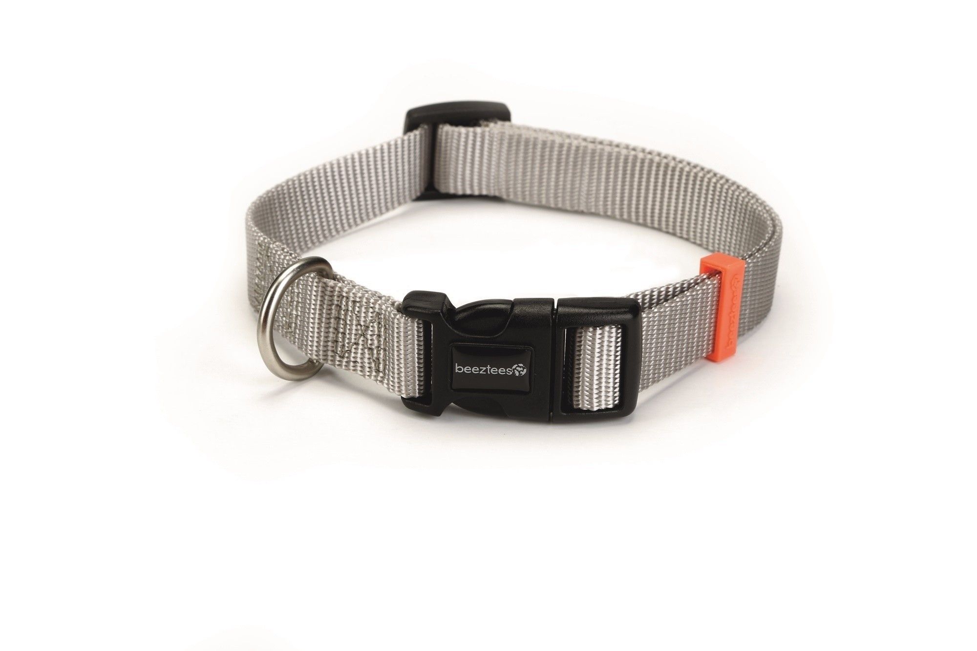 Hondenhalsband Uni nylon Beeztees lichtgrijs