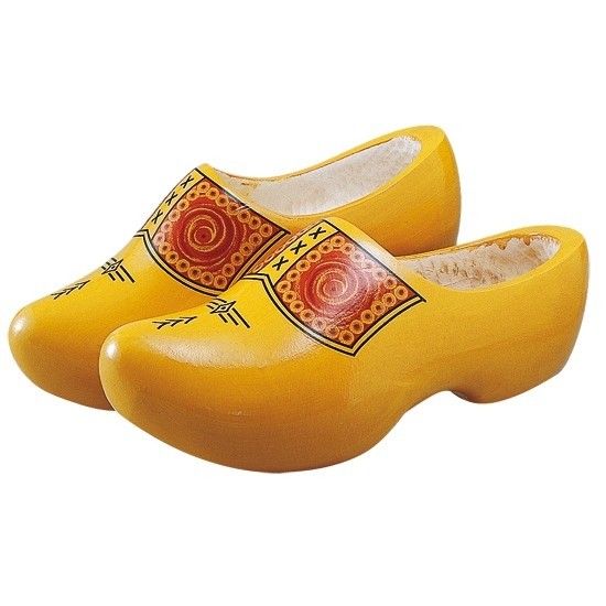 Houten klomp peppel geel