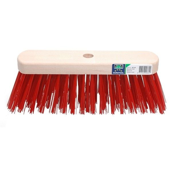 Bezem FSC kunststof rood 29cm