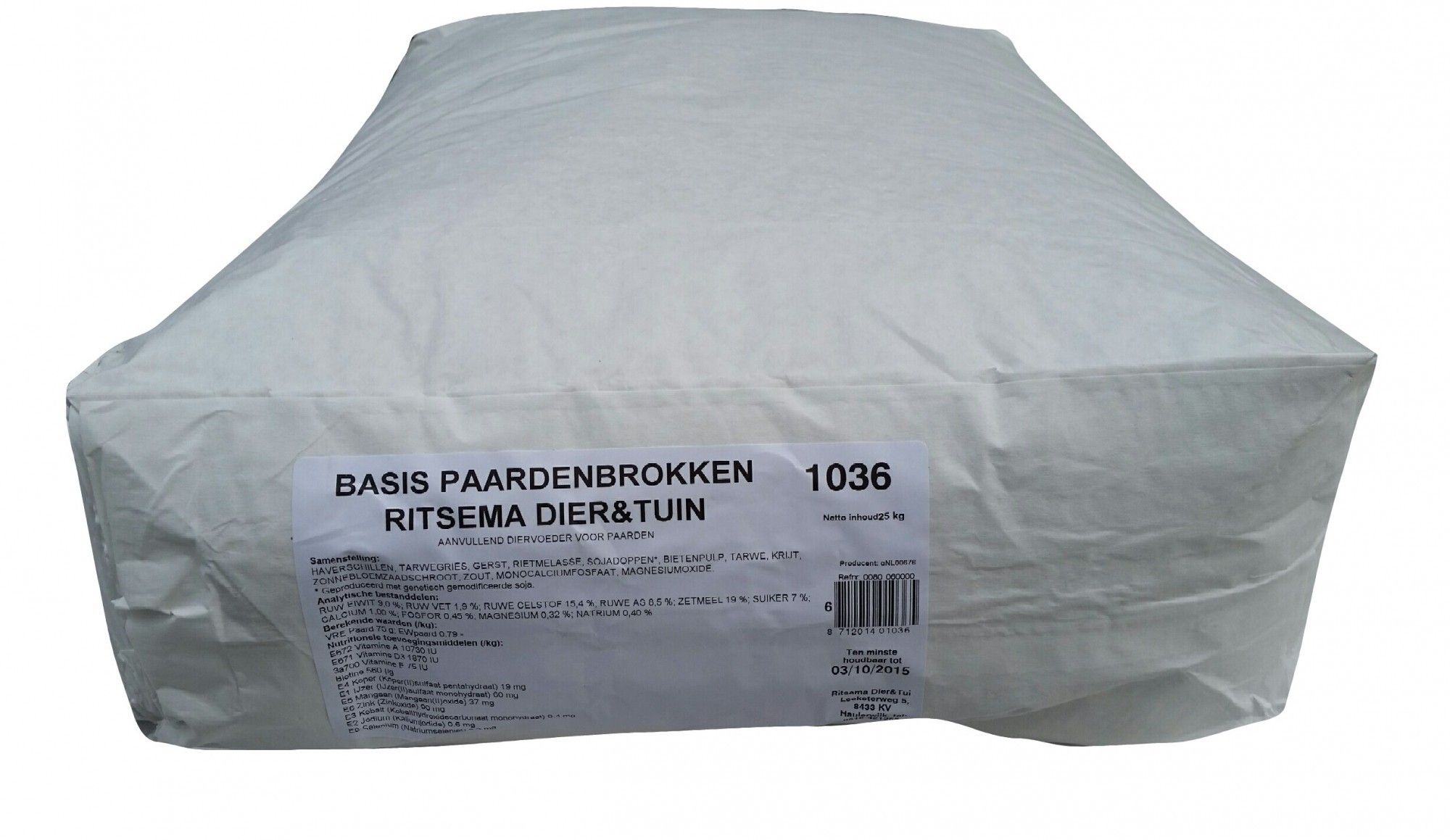 Ritsema Basis Paardenbrok 25kg.