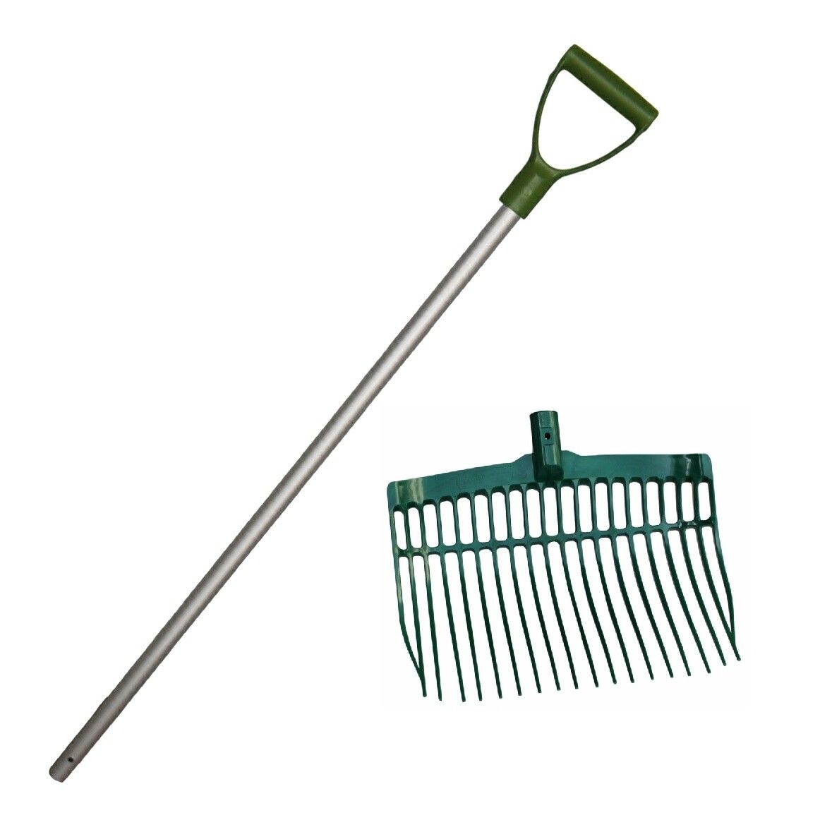 Mestvork kunststof onbreekbaar groen met steel