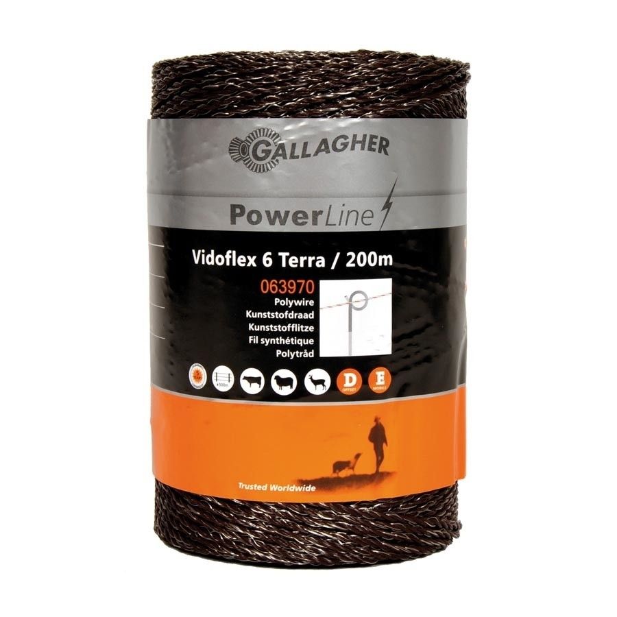 Schrikdraad Gallagher Vidoflex 6 Powerline terra 200mtr