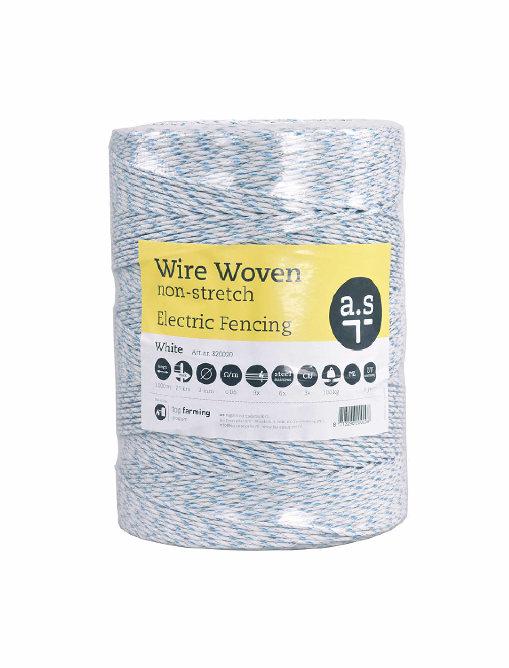 Schrikdraad AS gevlochten met 9 geleiders 1000mtr